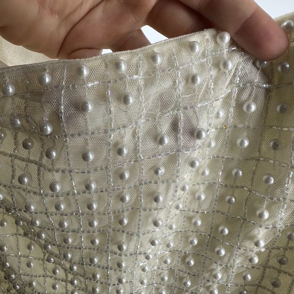 Starlet Pearl Embellished Pencil Midi Skirt Size 12 NWT *flaws* - Picture 6 of 12